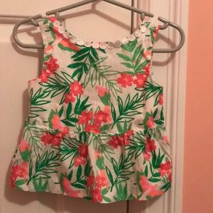 Janie and Jack tropical print peplum tank
